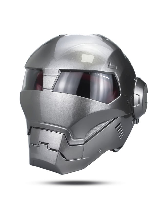 Net Ash Iron Man Transformers Personality Art Helmet Full Helmet Safety Exposure Helmet Retro Half Helmet