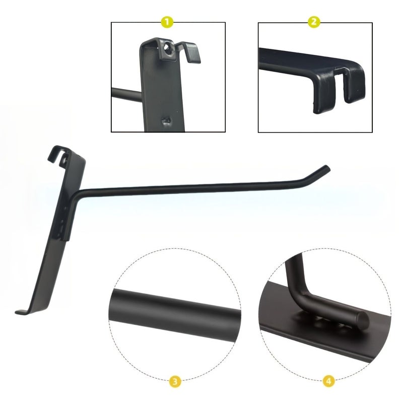 30 Grid Wall Hooks 6 Inches Black for Grid Wall Displays and Panels - Image 5