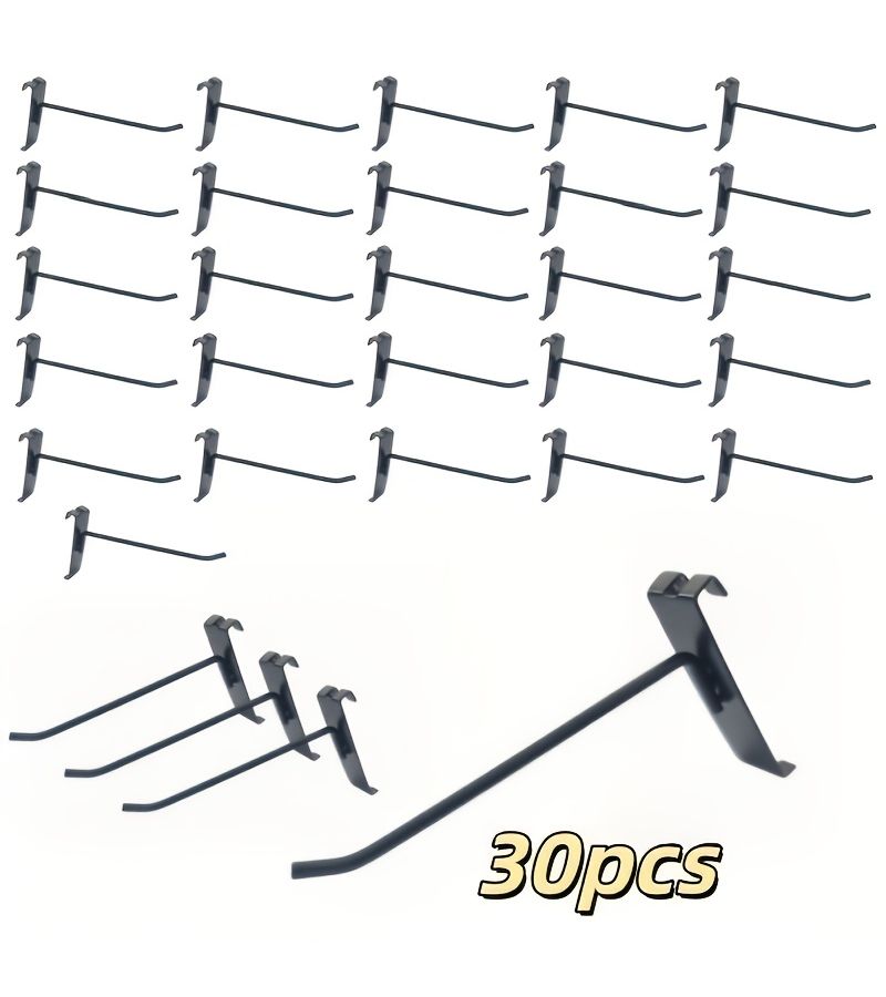 30 Grid Wall Hooks 6 Inches Black for Grid Wall Displays and Panels - Image 2
