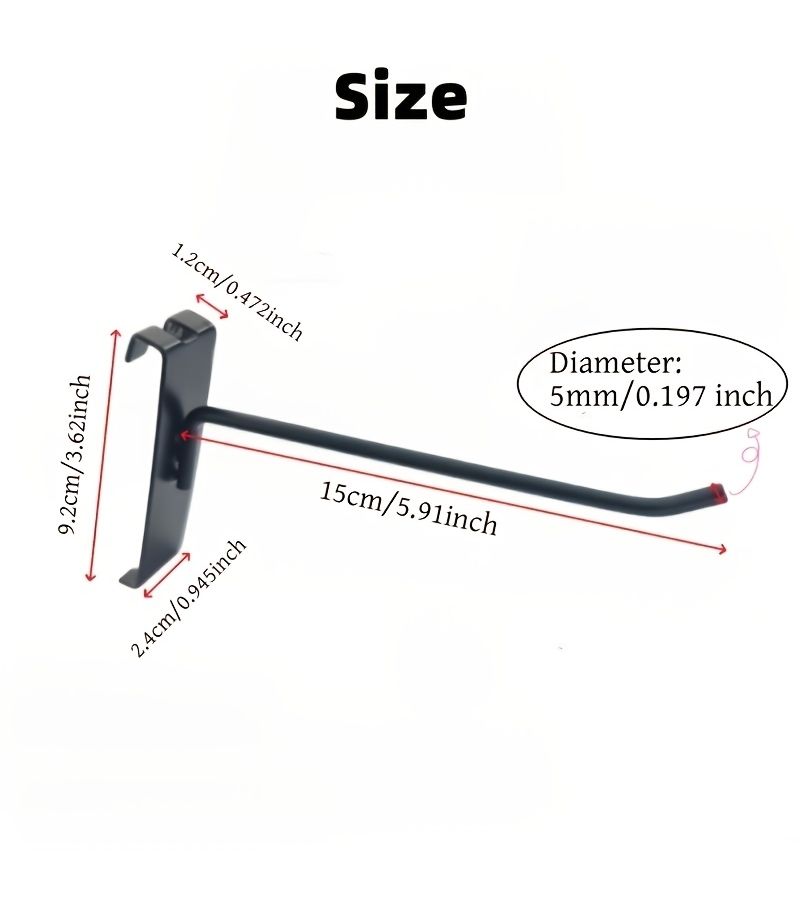 30 Grid Wall Hooks 6 Inches Black for Grid Wall Displays and Panels - Image 3