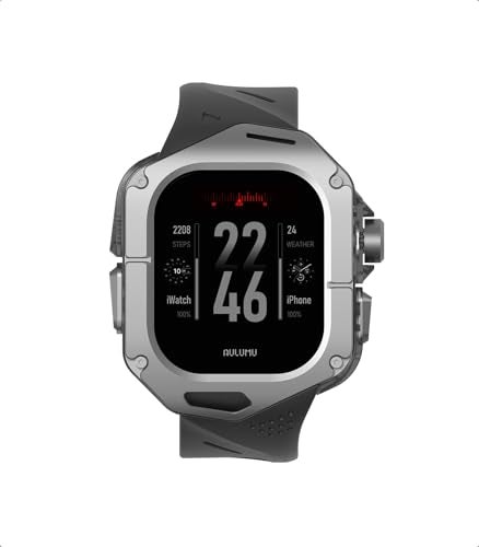 Aulumu A01 Titanium Case with Apple Watch Ultra Band 49MM Luxury Design Only for Apple Watch Band Ultra 123 49mm Titanium Case with Black Straps - Image 1
