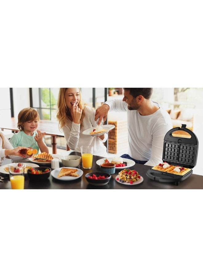 sokany 8 in 1 Multi Snacks Maker with Sandwich/Panini-Grill-Waffle-Donut-Nutty-Biscuit-Omelette-Hot Dog,Detachable Plates 750W SK-B140 Black/Silver - Image 5