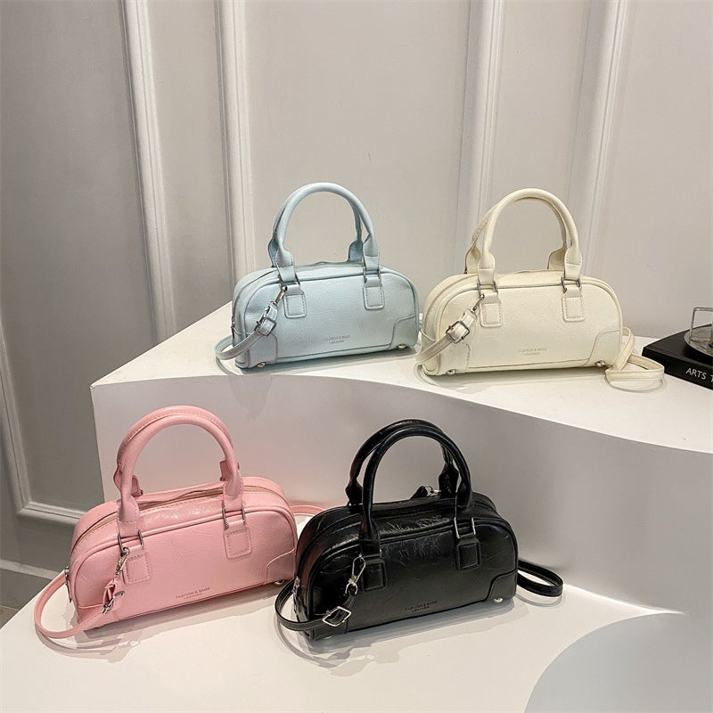 High-End Exquisite Handbags For Women Trendy Textured Single Shoulder Crossbody Bag Fashionable Versatile Boston Bag - Image 5