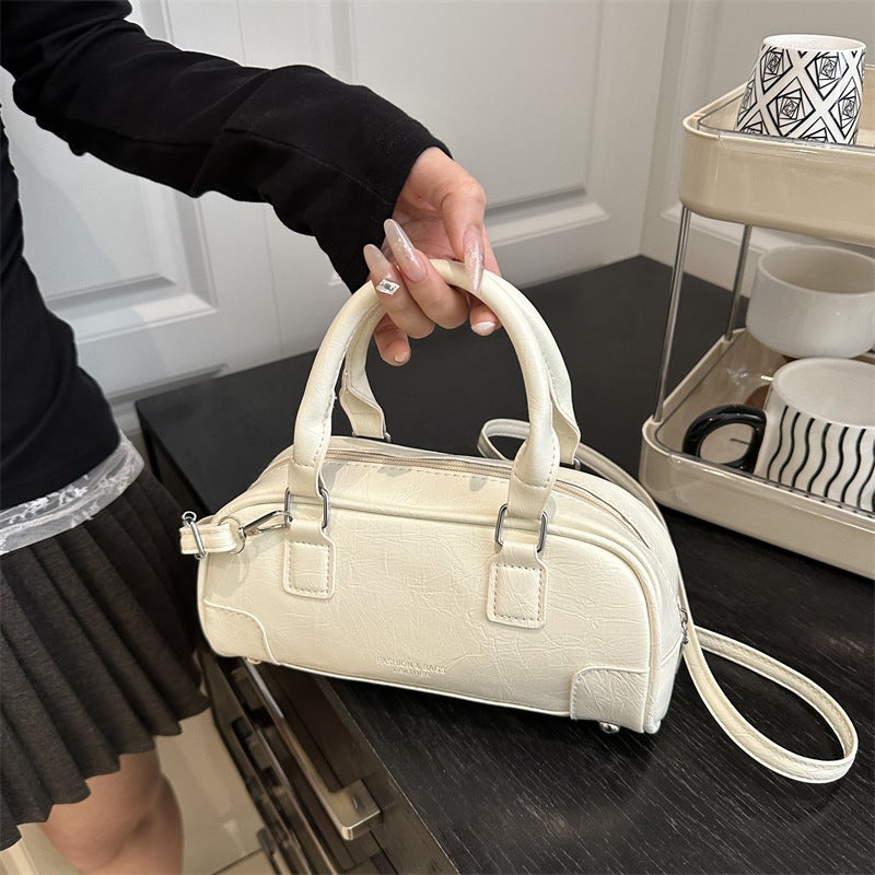 High-End Exquisite Handbags For Women Trendy Textured Single Shoulder Crossbody Bag Fashionable Versatile Boston Bag - Image 2