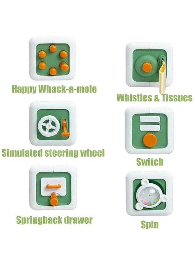 Busy Cube Toys for 1 Year Old Boy Girl, Baby Toys 12-18 Months, Travel Sensory Toys for Toddlers 1-3 Year Old, Montessori Toys for 1+ Year Old(Green) - Image 2