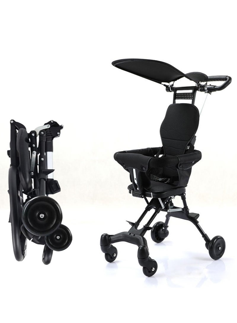 XiuWoo Convenience Lightweight Portable Foldable Toddler Stroller, Baby Stroller, Airplane Stroller, Travel Stroller with 360°-wheel, Sunshine Canopy, Pad, Two Way Push - Image 1