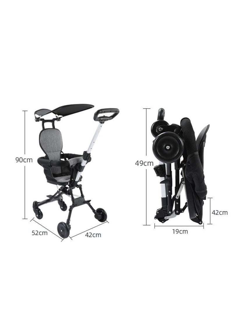 Convenience Lightweight Portable Foldable Toddler Stroller, Baby Stroller, Airplane Stroller, Travel Stroller with 360°-wheel, Sunshine Canopy, Pad, Two Way Push