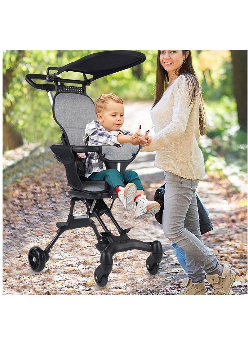 Convenience Lightweight Portable Foldable Toddler Stroller, Baby Stroller, Airplane Stroller, Travel Stroller with 360°-wheel, Sunshine Canopy, Pad, Two Way Push