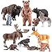 THINKBAY 12PCS Large North American Animal Figurines Realistic Safari Woodland Jungle Animals Figures Toys Includes CrocodileWolfBearDeer Birthday Gift Party Favors Valentines Day Gifts for Kids - Image 2