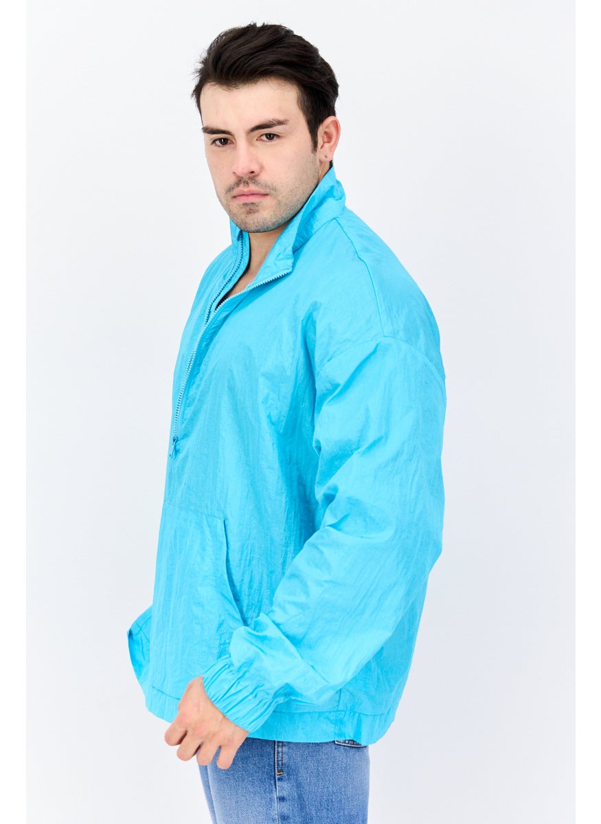 Men Solid Windbreaker Jacket, Turquoise - pzsku/Z2690B6548A36F9A007EAZ/45/_/1737641918/ad61e612-eb97-40b9-9bd5-f83527867a3d