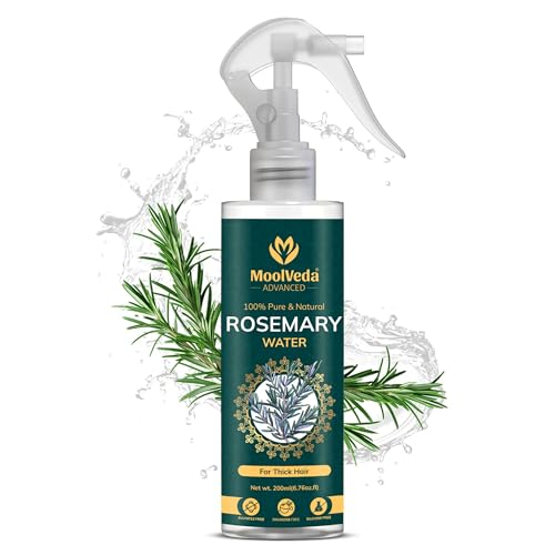 Moolveda Rosemary Water Spray For Hair Care | Rosemary Hair Mist | Adds Shine | Helps Reduce Hairfall | Strengthens Hair | Suitable For All Hair Types, 200ml - Image 1