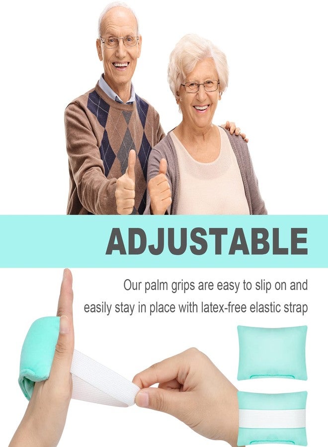 Sosation 6 Pcs Palm Grip Protector Hand Contracture Cushion with Elastic Band Sweat Resistant Soft Washable Hand Palm Protector Physical Therapy Exercisers for Right Left Finger - Image 2