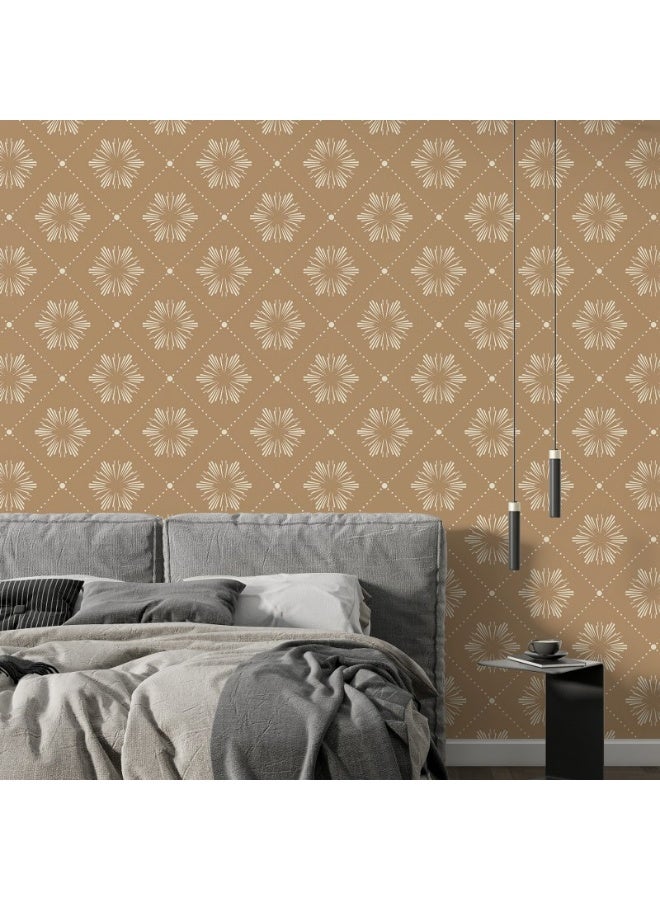 Home Gallery Abstract Floral Pattern For Summer Or Spring Background Fabric Wallpaper Covers An Area ​​Up To 4.2Mx3M With Adhesive  And Smoothing Tool - Image 3