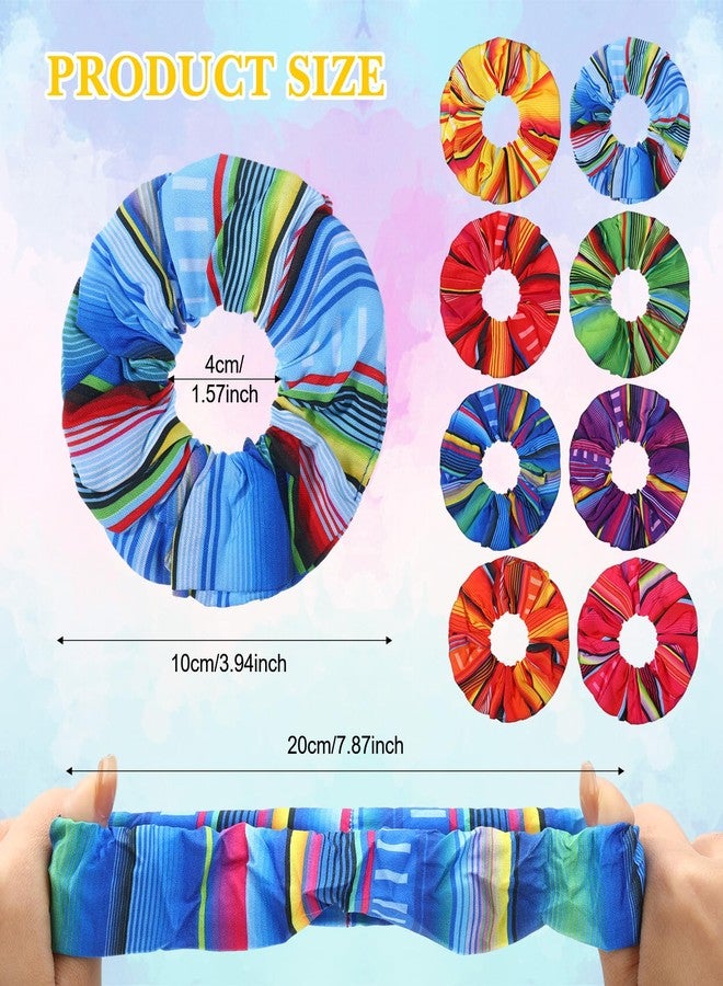 Toulite مجموعة توليت من 24 ربطة شعر مطاطية لحفلات سينكو دي مايو: ربطات شعر ملونة للشعر الكثيف/الخفيف، للنساء والفتيات - إكسسوارات كرنفالية بطابع مكسيكي - Image 2