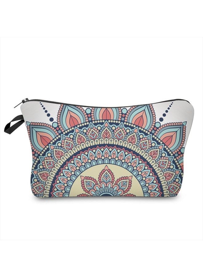 deanfun Cosmetic Bag for Women, Mandala Flowers Waterproof Makeup Bags Roomy Toiletry Pouch Travel Accessories Gifts (50965) - Image 1