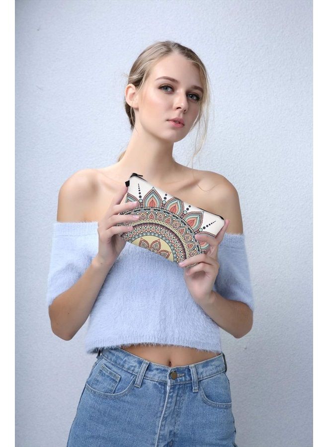 deanfun Cosmetic Bag for Women, Mandala Flowers Waterproof Makeup Bags Roomy Toiletry Pouch Travel Accessories Gifts (50965) - Image 2