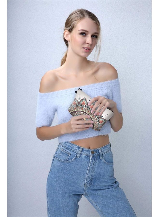 deanfun Cosmetic Bag for Women, Mandala Flowers Waterproof Makeup Bags Roomy Toiletry Pouch Travel Accessories Gifts (50965) - Image 3