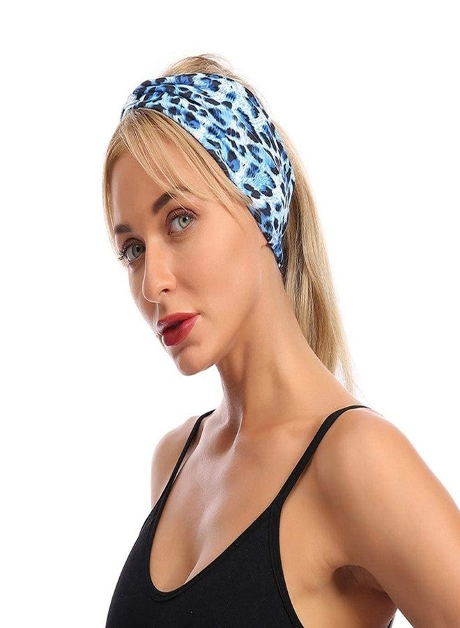 WLngtv 2 Pcs Purple Fashion Women Leopard Print Cross Elastic Headband Gym Hairband Hair Women's Fashion Headbands, Hair Accessories - Image 4