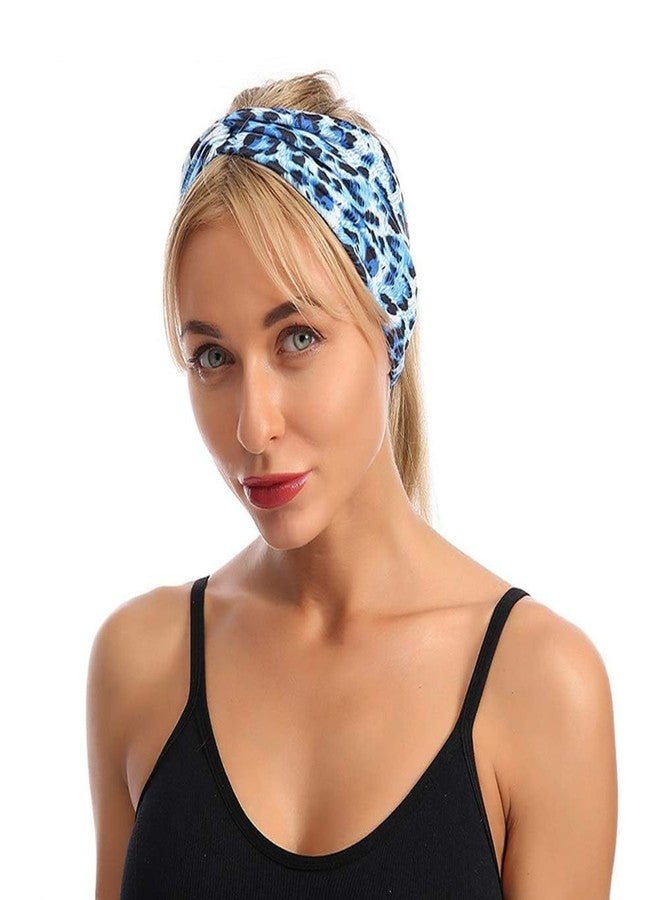 WLngtv 2 Pcs Purple Fashion Women Leopard Print Cross Elastic Headband Gym Hairband Hair Women's Fashion Headbands, Hair Accessories - Image 5