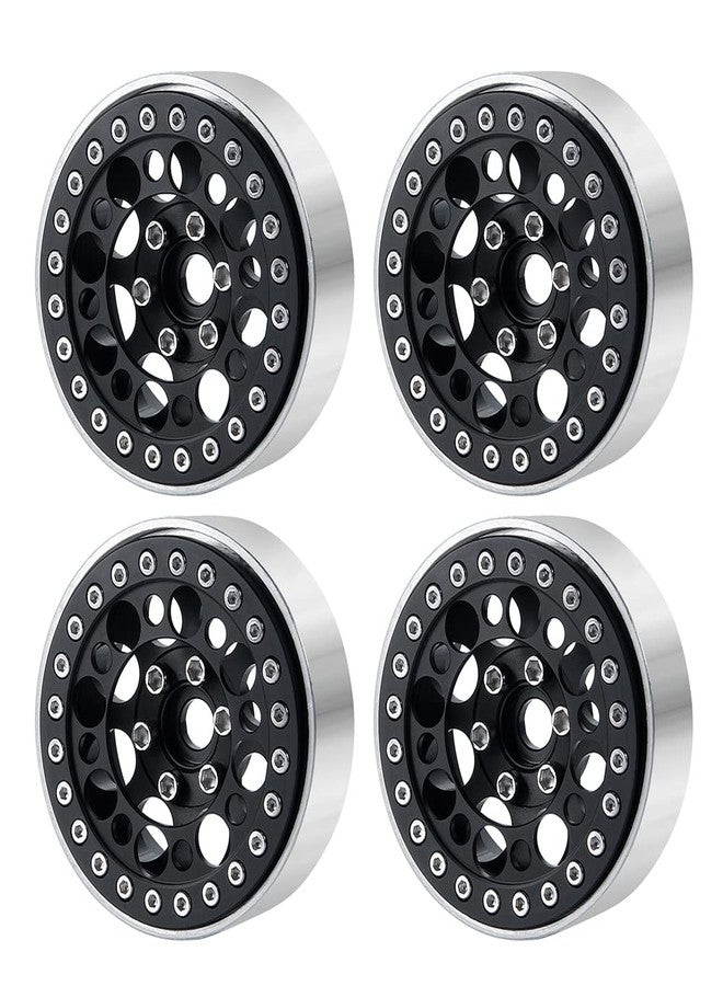 RCLIONS مجموعة حلقات استبدال جنوط عجلات RC من الألومنيوم مقاس 1.9 بوصة من RCLIONS، 4 قطع، لسيارات الزحف RC بمقياس 1:10، عجلات/جنوط مقاس 1.9 بوصة (أسود) - Image 5