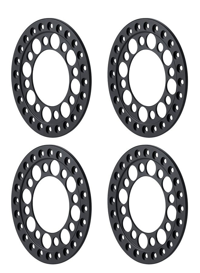 RCLIONS مجموعة حلقات استبدال جنوط عجلات RC من الألومنيوم مقاس 1.9 بوصة من RCLIONS، 4 قطع، لسيارات الزحف RC بمقياس 1:10، عجلات/جنوط مقاس 1.9 بوصة (أسود) - Image 1