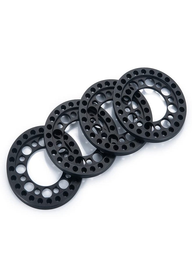 RCLIONS مجموعة حلقات استبدال جنوط عجلات RC من الألومنيوم مقاس 1.9 بوصة من RCLIONS، 4 قطع، لسيارات الزحف RC بمقياس 1:10، عجلات/جنوط مقاس 1.9 بوصة (أسود) - Image 4