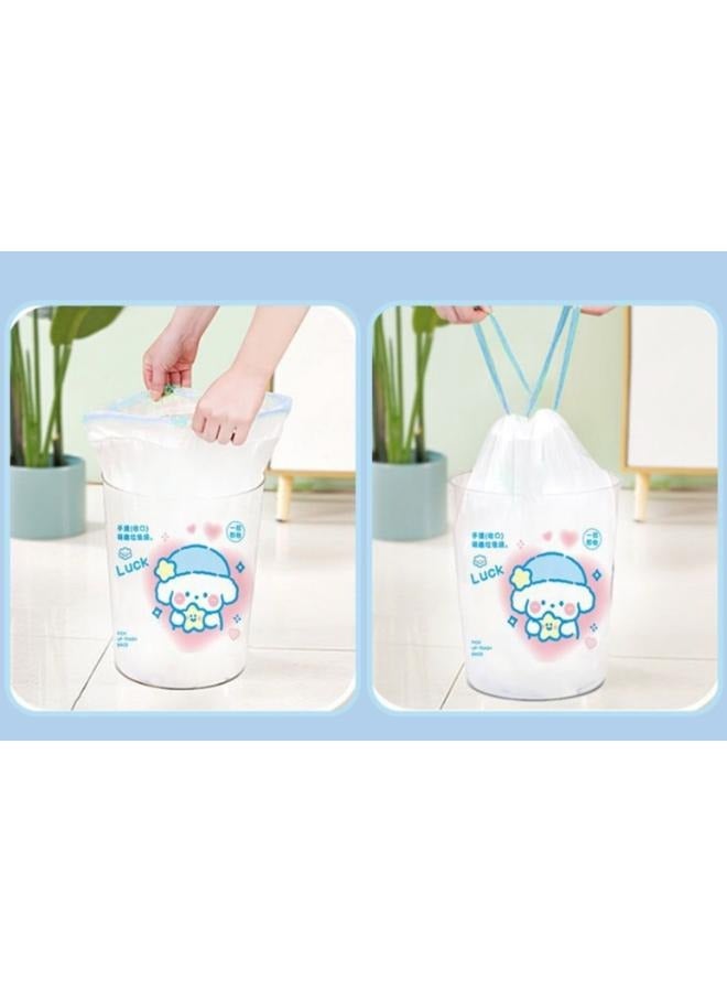 1 Roll with 100pcs Drawstring Cute Cartoon High Value Home Kitchen Portable Thickened Garbage Bag - Image 5