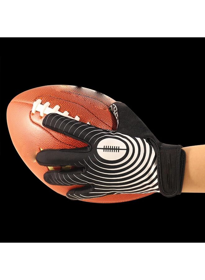 Generic Youth Football Gloves, Sticky Wide Receiver Gloves for Kids & Adult, BLACK Stretch Fit Football Gloves (Size : M)  - Image 4