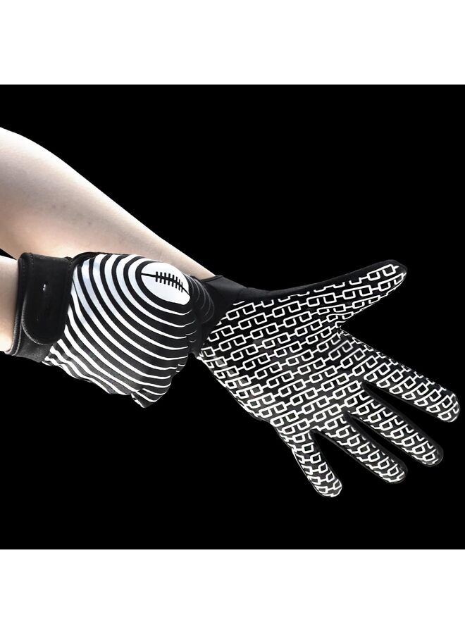 Generic Youth Football Gloves, Sticky Wide Receiver Gloves for Kids & Adult, BLACK Stretch Fit Football Gloves (Size : M)  - Image 2
