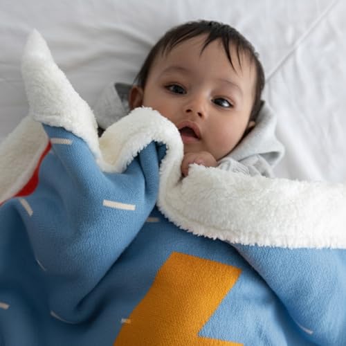 TIDY SLEEP Baby Knitted Fleece Double Layered Blanket Size 100x120 CM (BlueFlash) - Image 3
