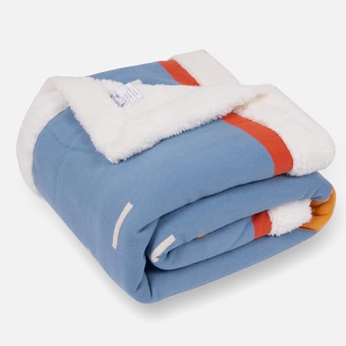 TIDY SLEEP Baby Knitted Fleece Double Layered Blanket Size 100x120 CM (BlueFlash) - Image 2