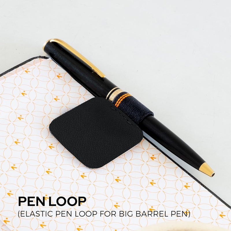 NEORAH — Pen Loop for Diaries, Planners, journals, notebooks, Sketchbook | Pack of 2 | Self Adhesive Pen Loop Holder | Elastic Loop for Pen Even for Big Barrels | Durable Vegan Leatherette – Black - Image 3