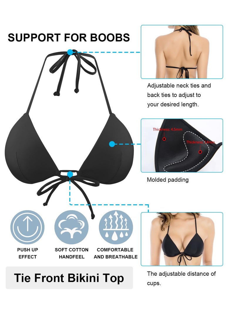 RELLECIGA Push up Black Triangle Bikini Top Medium - Image 4