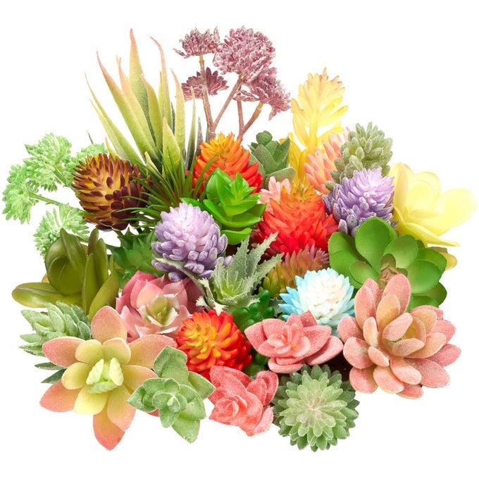 32 PIECES MINI ARTIFICIAL SUCCULENTS UNPOTTED REALISTIC ARTIFICIAL FAKE PLANTS COLORFUL FAUX SUCCULENTS SMALL CACTUS PLANTS FOR GARDEN FLOWER KITCHEN HOME DECOR