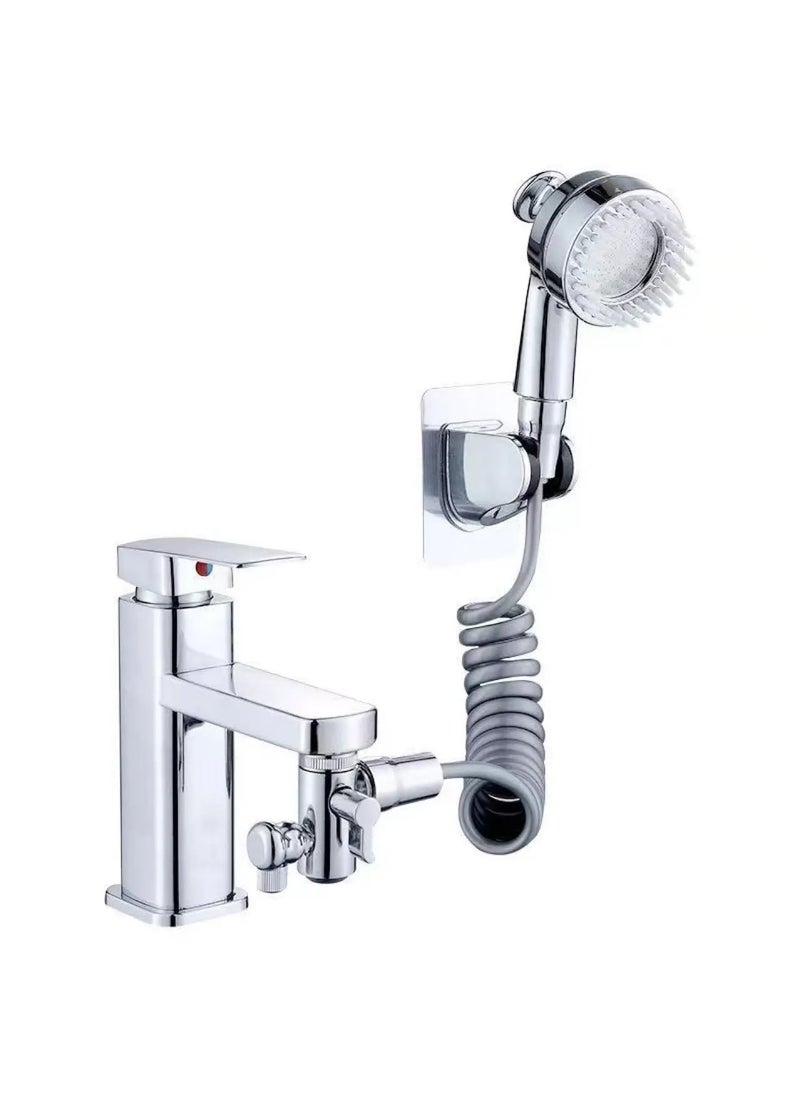 Whixant Whixant Hand Shower Hose Sprayer Head Attaches Faucet Laundry Bathroom Kitchen Spray 360 Shampoo Heads Sink Tap Washbasin External Double Control  - Image 1
