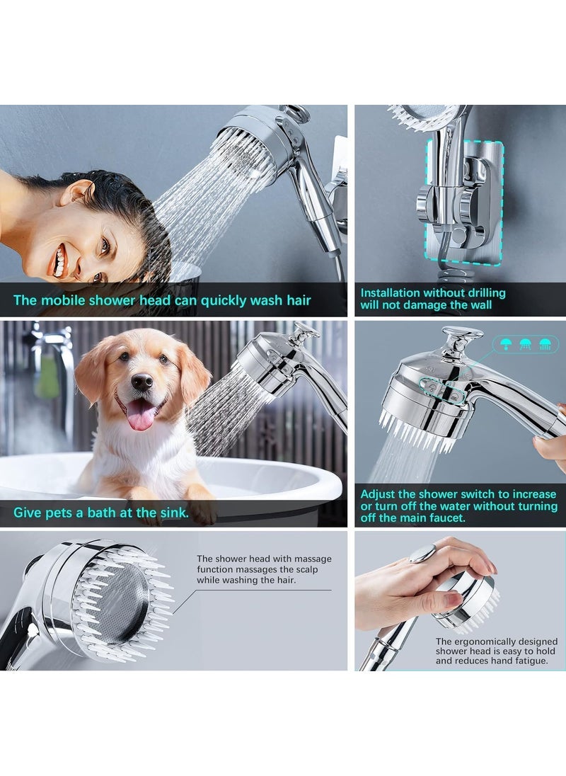 Whixant Whixant Hand Shower Hose Sprayer Head Attaches Faucet Laundry Bathroom Kitchen Spray 360 Shampoo Heads Sink Tap Washbasin External Double Control  - Image 5