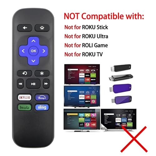 WSHAITE New Replacement Remote Control Compatible with Roku Express, for Roku Premiere, for Roku Box, for Roku Player, for Roku 1 2 3 4 (NOT for Stick and TV or Game) - Image 3