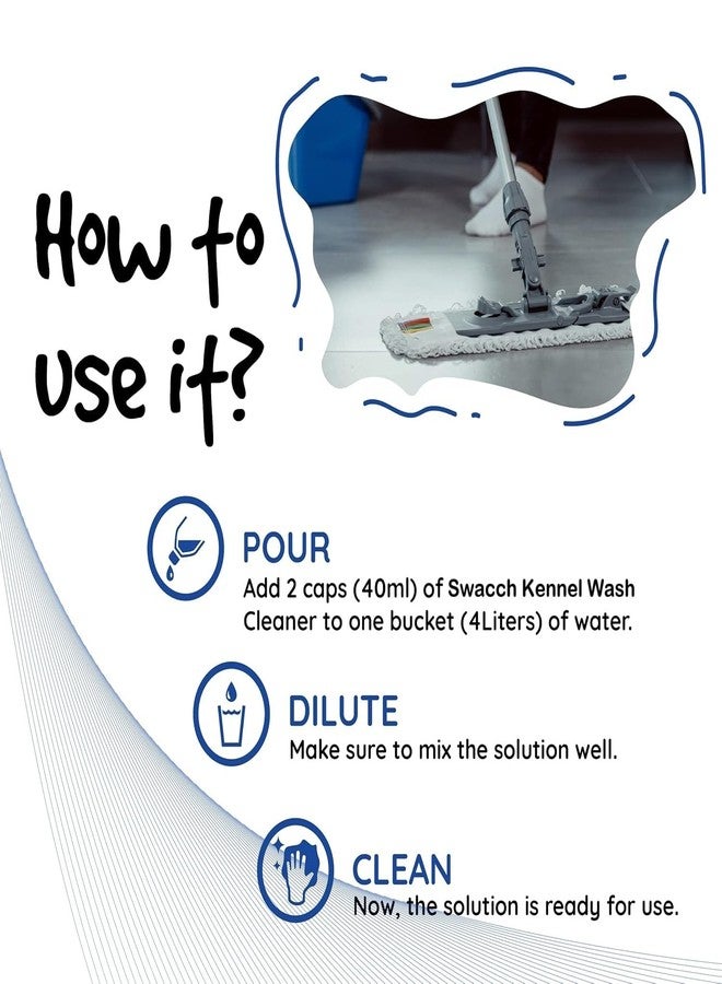 swacch Kennel Wash (1 Litre) Rose I Pet Stain & Odour Remover I Pet Floor Cleaner Liquid I Dog and Cat Friendly - Image 2