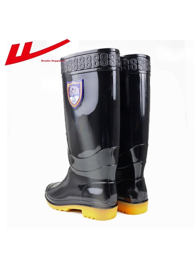 Warrior أحذية مطر رجالية متوسطة الارتفاع مقاومة للماء Hxl8867 أسود متوسطة الارتفاع 43 - Image 4