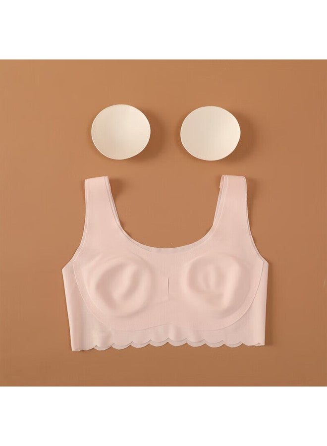 Red Bean Hongdou Girls' Bra, Second Stage Thin Seamless, Girls' Underwear, For Middle School Students, Developing Bra, X8040, Light Green, 85a - Image 3