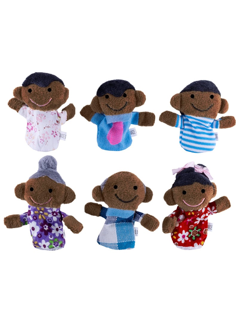 Super Z Outlet Super Z Outlet Mini Grandparents, Mom & Dad, Brother & Sister Family Style Finger Puppets for Children, Shows, Playtime, Schools - 6 Piece (Family 3)  - Image 1