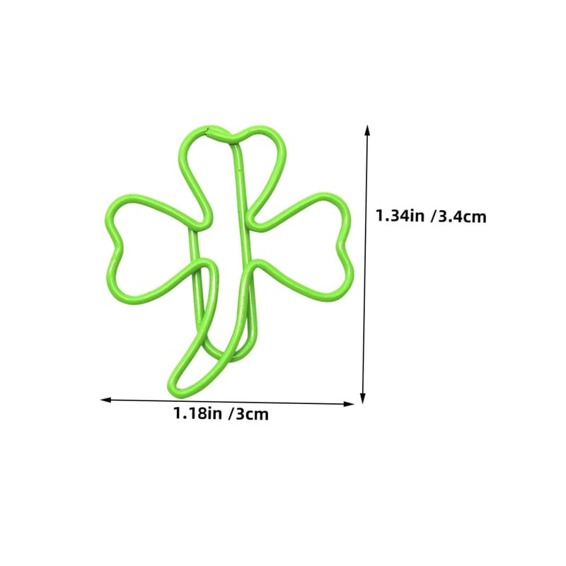 Shamrock Paper Clips 40 Pieces Green Metal for Office Organization Bookmarks Students Teachers - Image 3