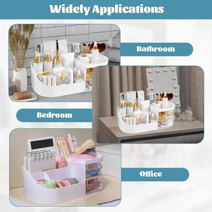 GETZET Makeup Beauty Stand, Skin Care Tube Organizer With Drawers, Countertop Organizer For Cosmetics, Vanity Brush With Holder For Lipstick, Brushes, Pen Storage Box - Multicolor. - Image 5