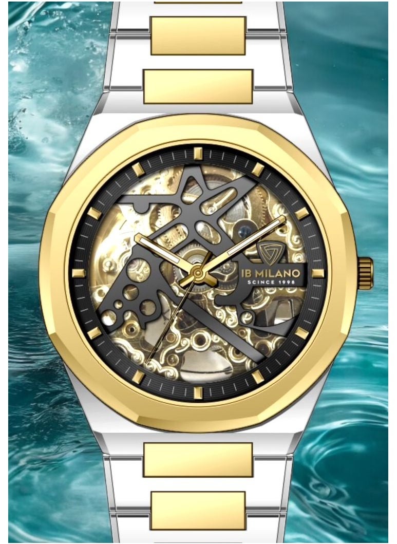 IB MILANO Men's Waterproof Stainless Steel Automatic Wrist Watch 