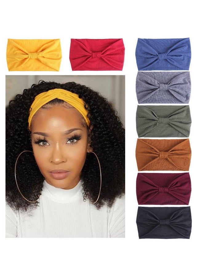 kachanaa 8 Pack Wide Nonslip Boho Women'S Headband Elastic Large African Turban Headwrap Ideal For Yoga Workouts Running Nonslip Design For Black Women - Image 1