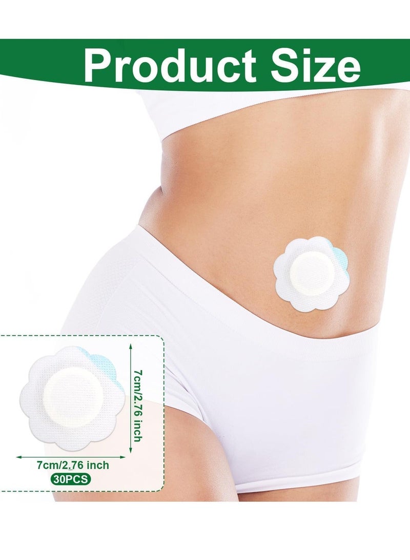 MJZ 30pcs Castor Oil Pack Wrap for Belly Button, Self-Adhesive Disposable Castor Oil Belly Button Wrap Pads Spunlace Cloth Highly Absorbent Organic Cover Compress Patches No Wash (Oil Not Included) - Image 2