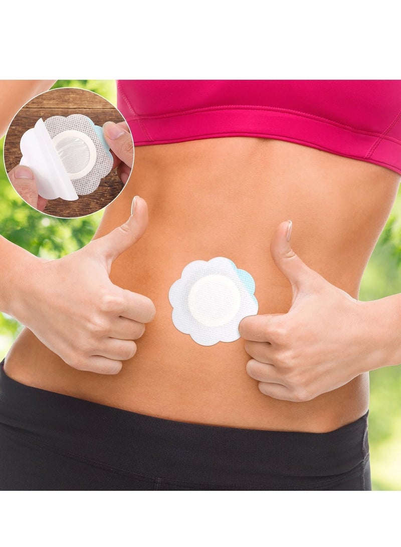MJZ 30pcs Castor Oil Pack Wrap for Belly Button, Self-Adhesive Disposable Castor Oil Belly Button Wrap Pads Spunlace Cloth Highly Absorbent Organic Cover Compress Patches No Wash (Oil Not Included) - Image 5