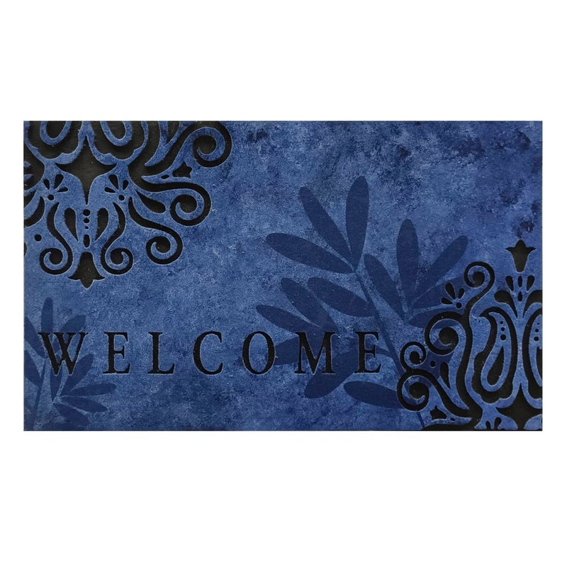 Obsessions Anti-Skid Outdoor Rubber Doormat 45x76cm, Navy - Image 3