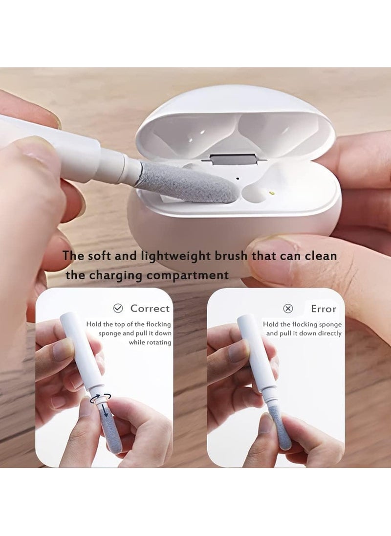 Generic - Multifunctional Cleaning Pen with Soft Brush and Flowing Sponge for Bluetooth Earphones, Cleaning Tools White (Pen) - Image 1