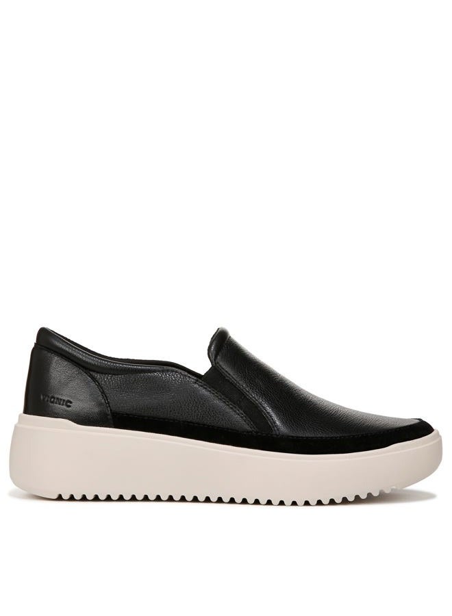 Vionic Women's Kearny Sneaker, Black Leather, 39 EU - Image 3